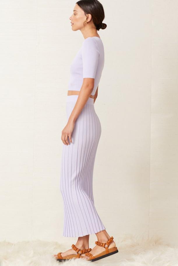 Bec & Bridge Eden Top & Midi Skirt Set Lilac Size 6 - Image 4