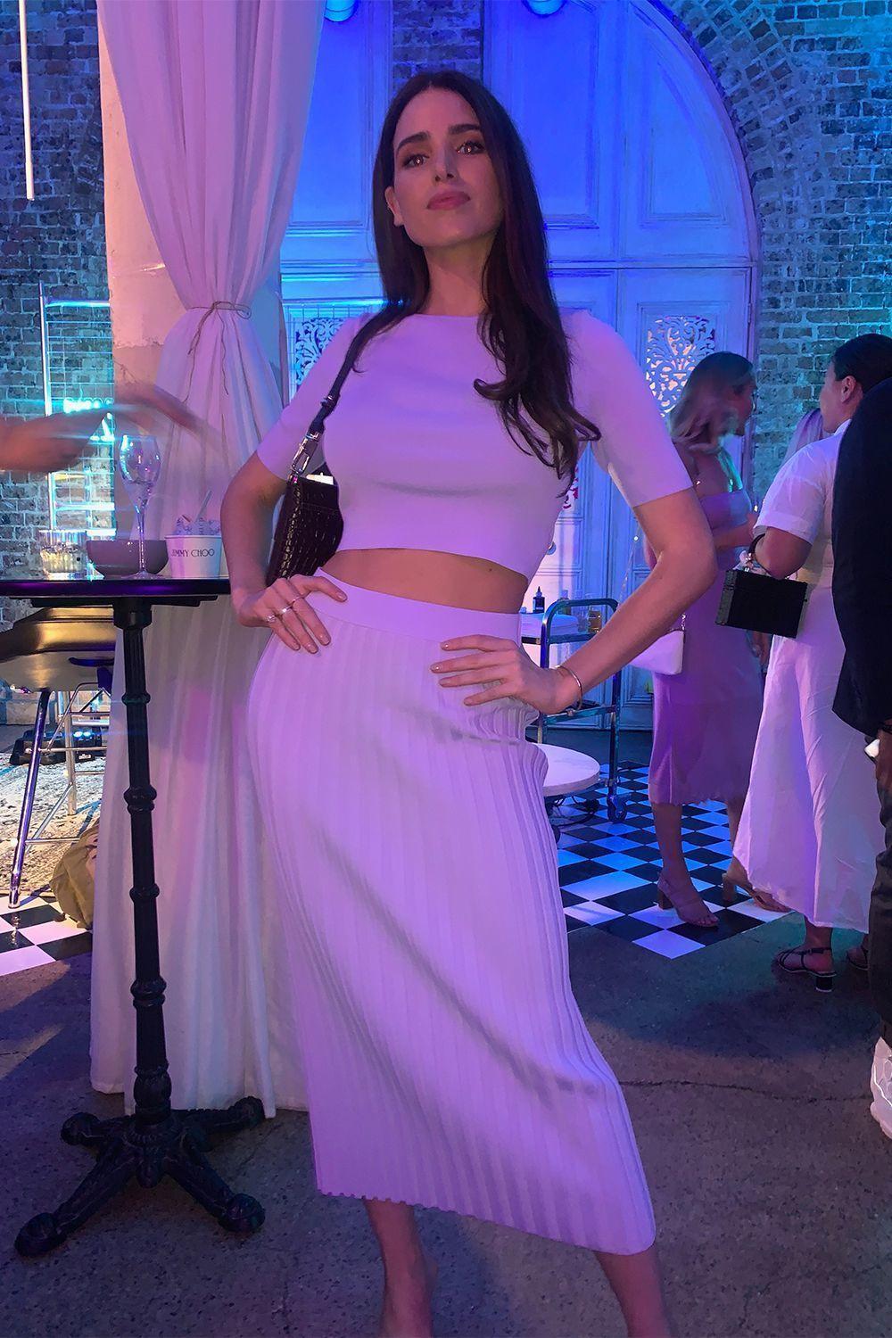 Bec & Bridge Eden Top & Midi Skirt Set Lilac Size 6 - Image 6