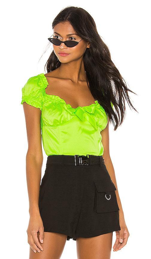I. AM. GIA Naomi Top  Fluro Green Size 6 - Image 3