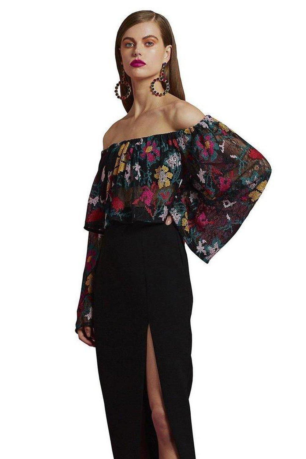 By Johnny Winter Garden Gather Top Embroidered Floral Size 10 - Image 1