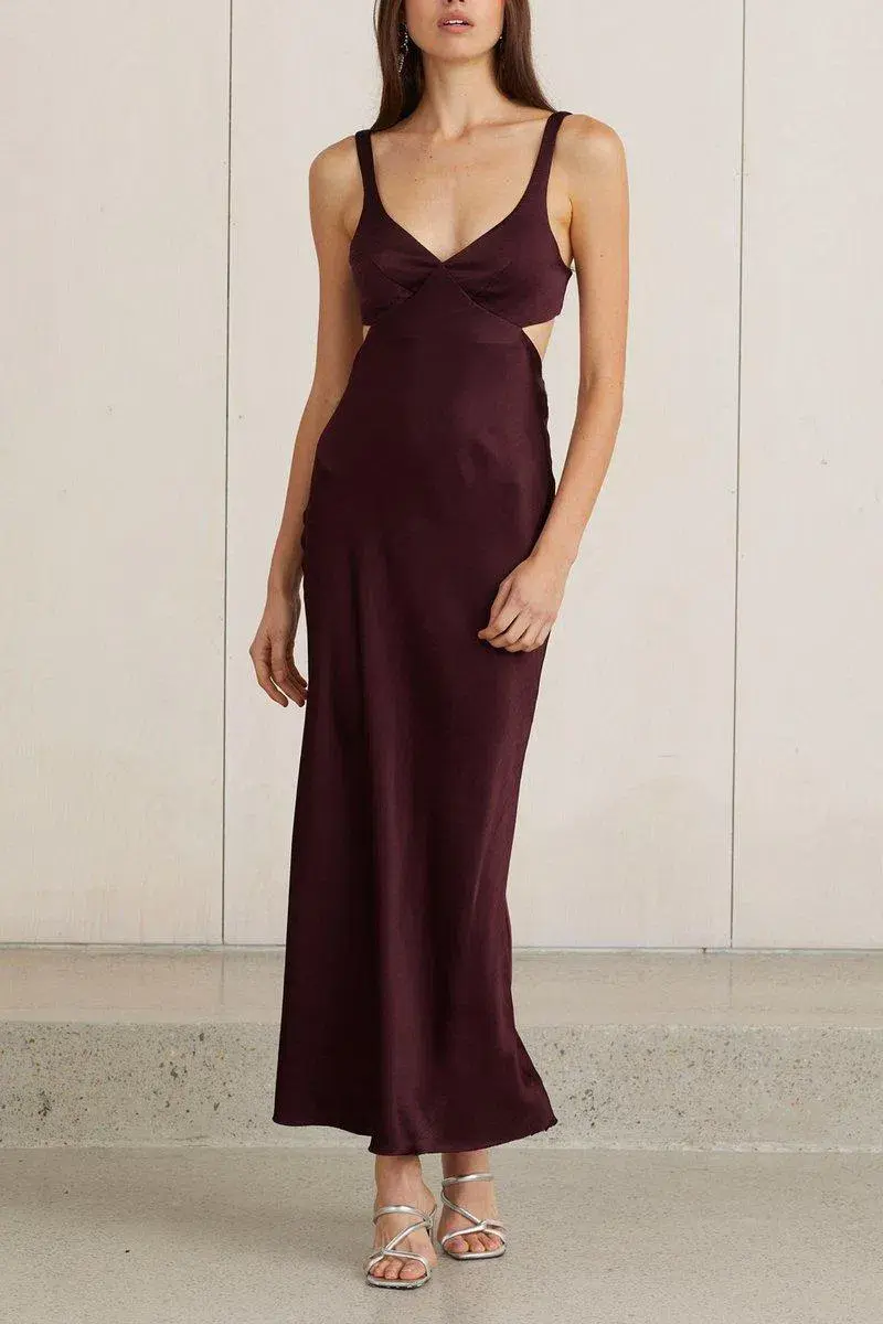 BEC AND BRIDGE CAROLINE CUT OUT DRESS PLUM - Image 1