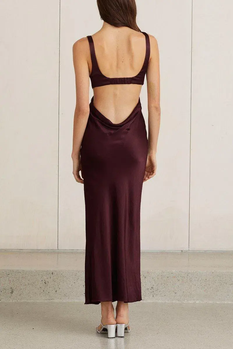 BEC AND BRIDGE CAROLINE CUT OUT DRESS PLUM - Image 2