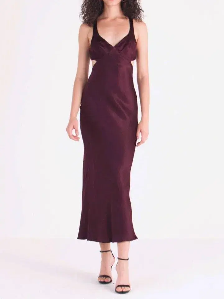 BEC AND BRIDGE CAROLINE CUT OUT DRESS PLUM - Image 3