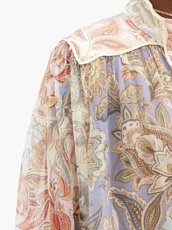 Zimmermann Lucky Bound Blouse Floral Size 8 - Image 4