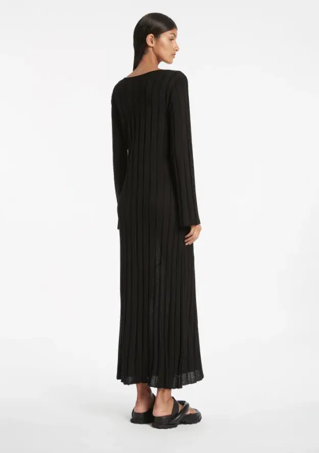Sir The Label Basile V Neck Midi Dress Black Size 1 | AU 8 - Image 3