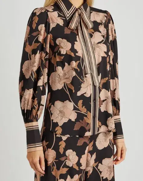 Zimmermann Concert Peonies Shirt Black Peonies Size 8 - Image 2
