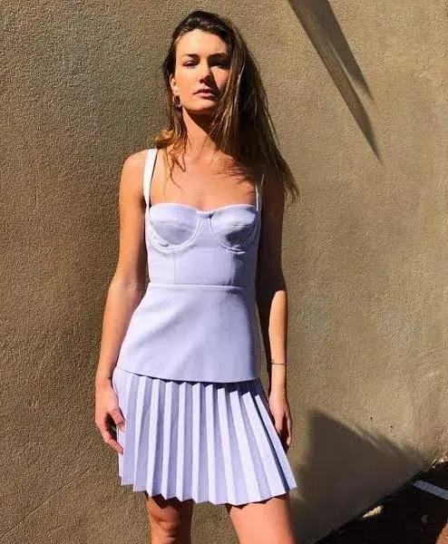 Dion Lee Bustier Pleated Mini Dress - Lilac  - Image 1