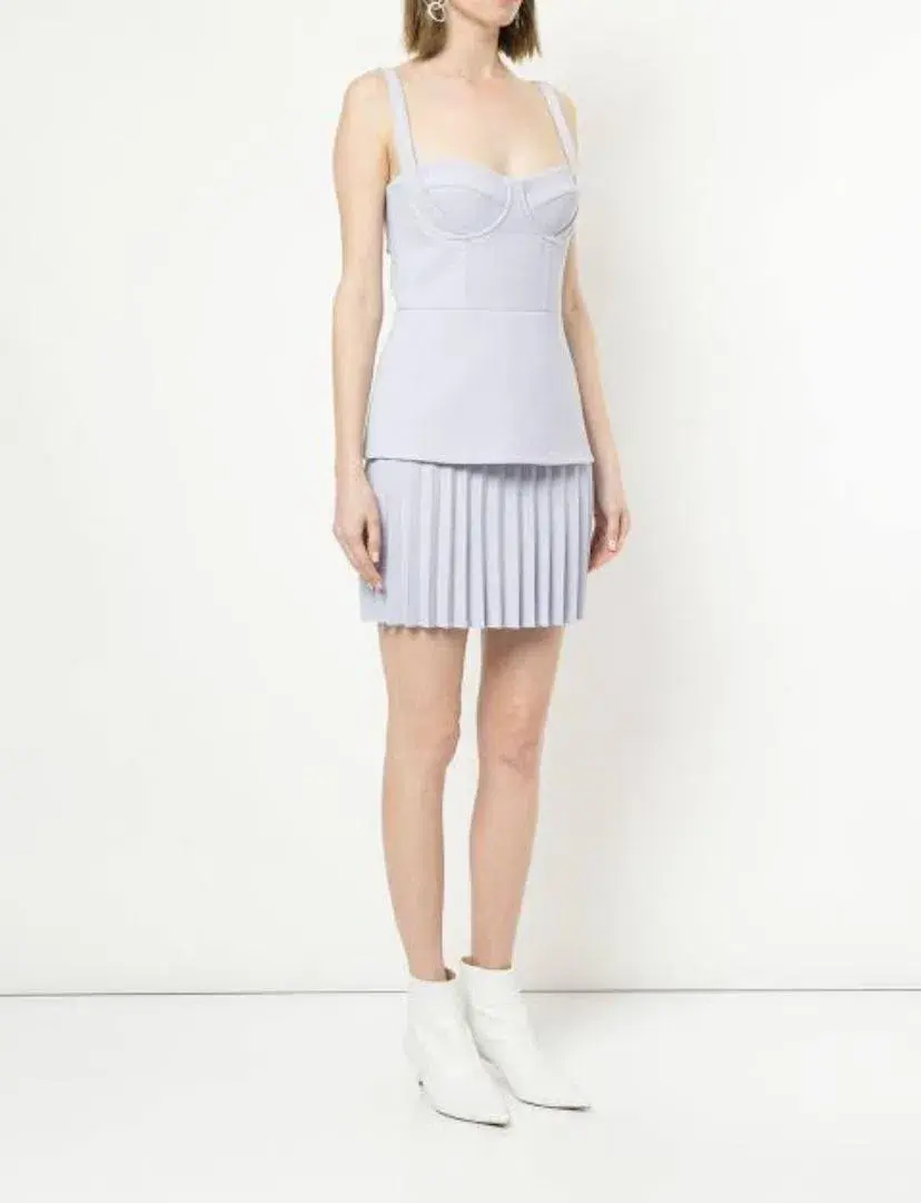 Dion Lee Bustier Pleated Mini Dress - Lilac  - Image 3