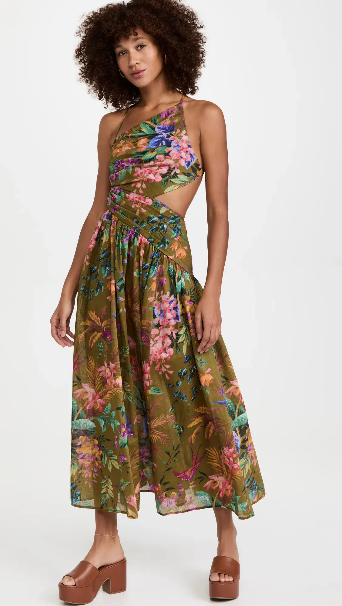 Zimmermann Tropicana Asymmetric Midi Dress Print Size 0  - Image 1