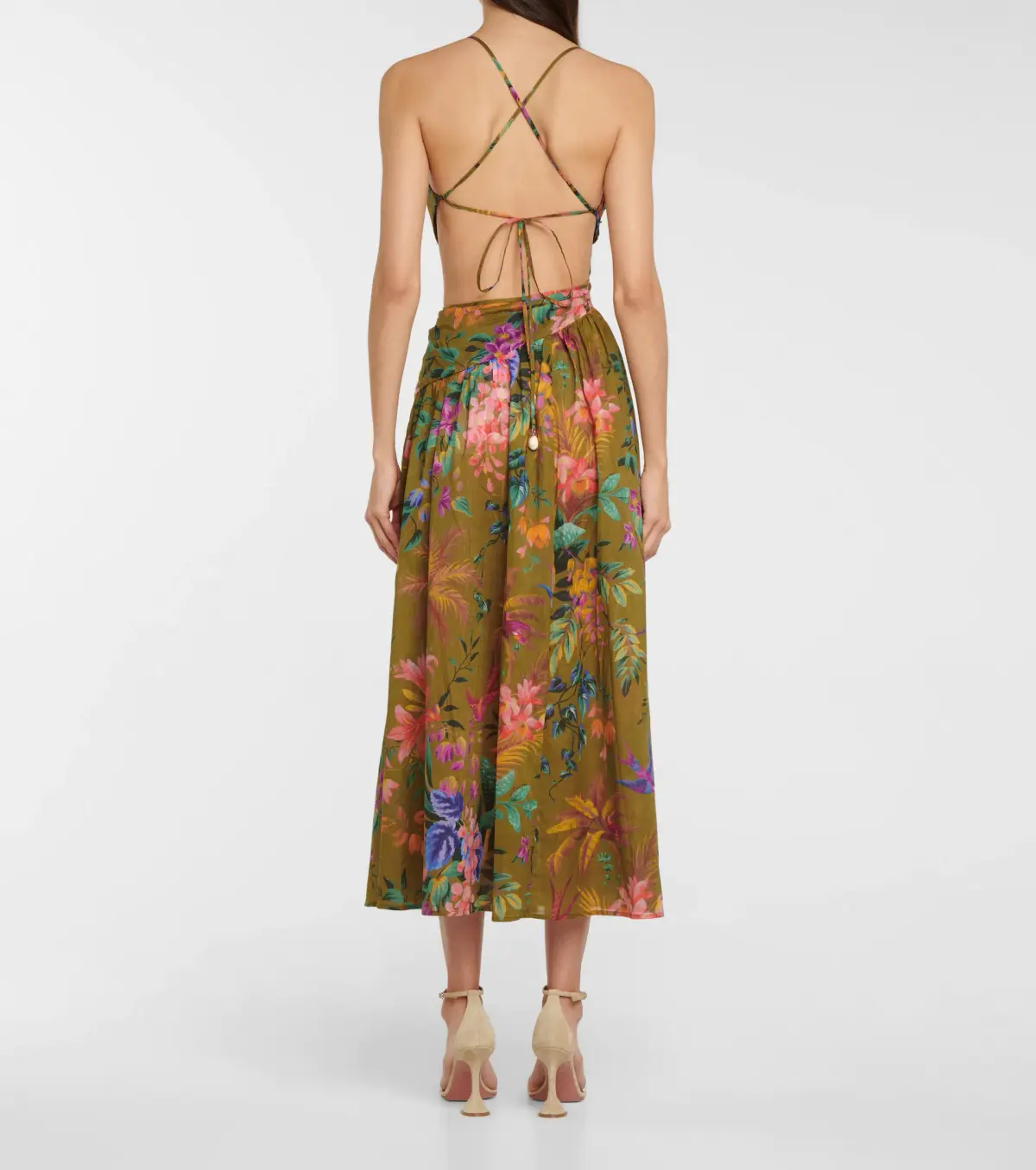 Zimmermann Tropicana Asymmetric Midi Dress Print Size 0  - Image 3