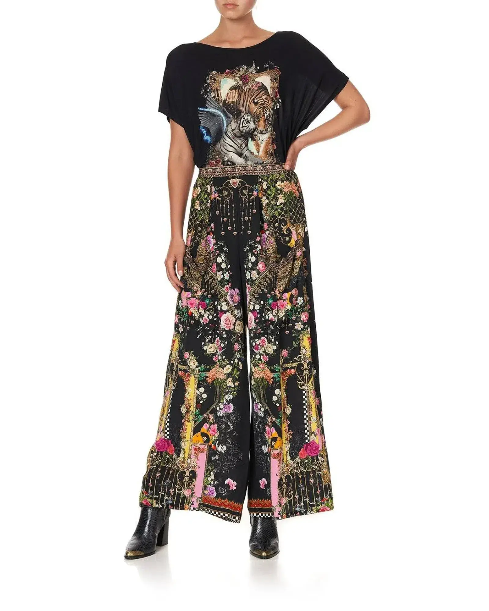 Camilla Wide Leg Trouser With Front Pockets Print Size XS / AU 6  - Image 1