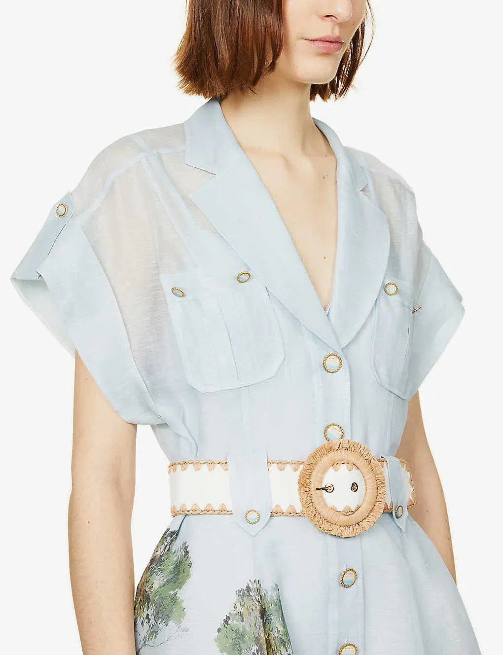 Zimmermann The Postcard Shirt Mini Dress in Lorne Print Size 0 / AU 8 - Image 2