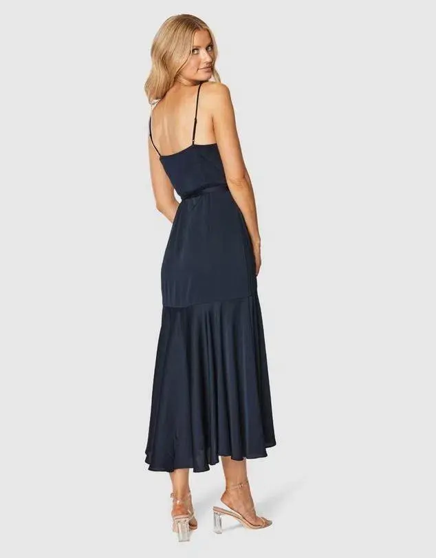 Pilgrim Cindy Midi Dress Size 12 Navy Blue - Image 3