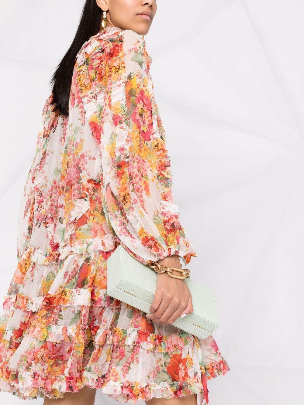 Zimmermann Mae Floral Frill Billow Mini Dress Size 3 - Image 2