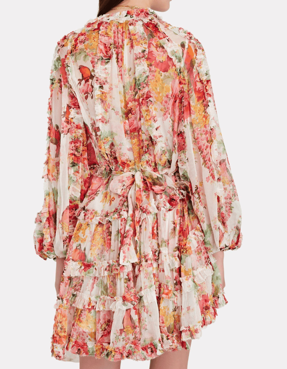Zimmermann Mae Floral Frill Billow Mini Dress Size 3 - Image 4