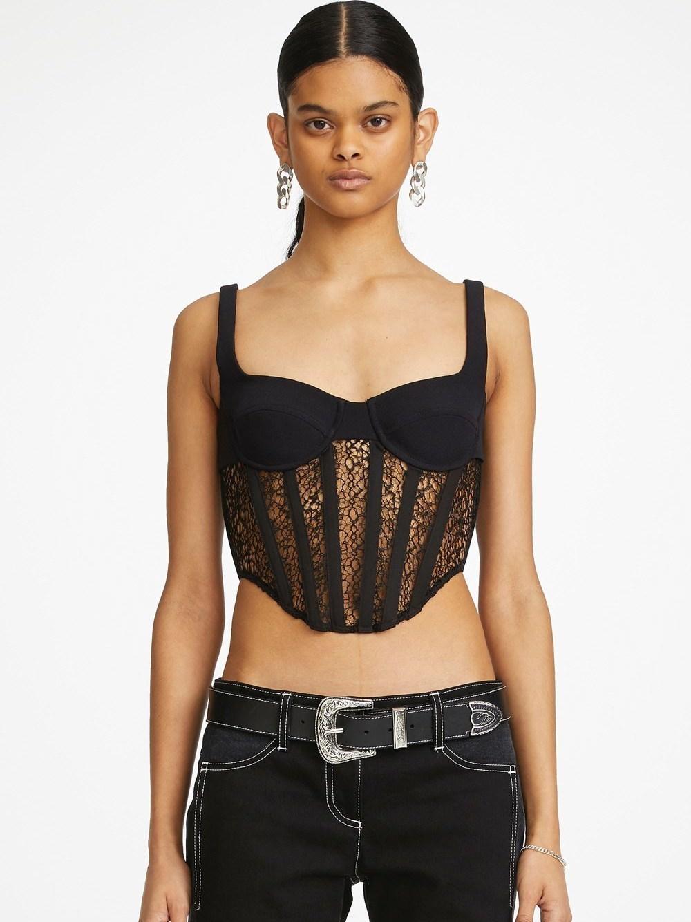 Dion Lee Contour Combo Corset black size 8 for rent on The Volte - main image
