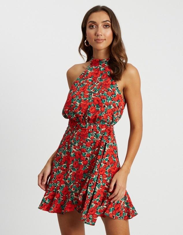 Tussah Hamptons Mini Dress Red Floral Size 12 for rent on The Volte - main image