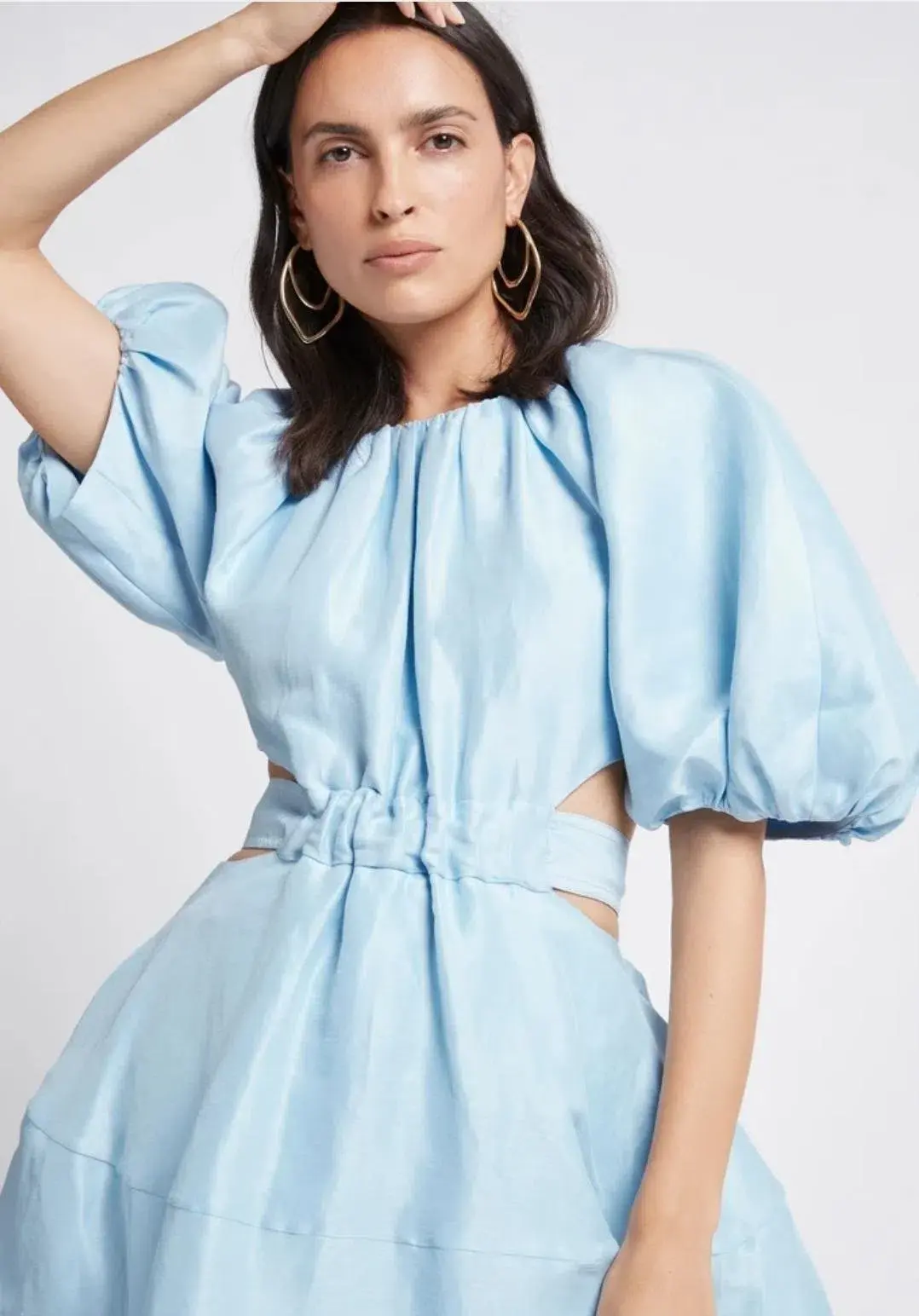 Aje Psychedelia Cut Out Mini Dress Pale Blue Size 4  for rent on The Volte - main image