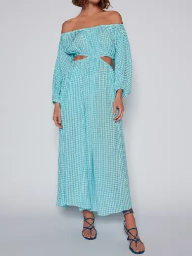 Scanlan Theodore Gingham Cut Out Dress - Image 1