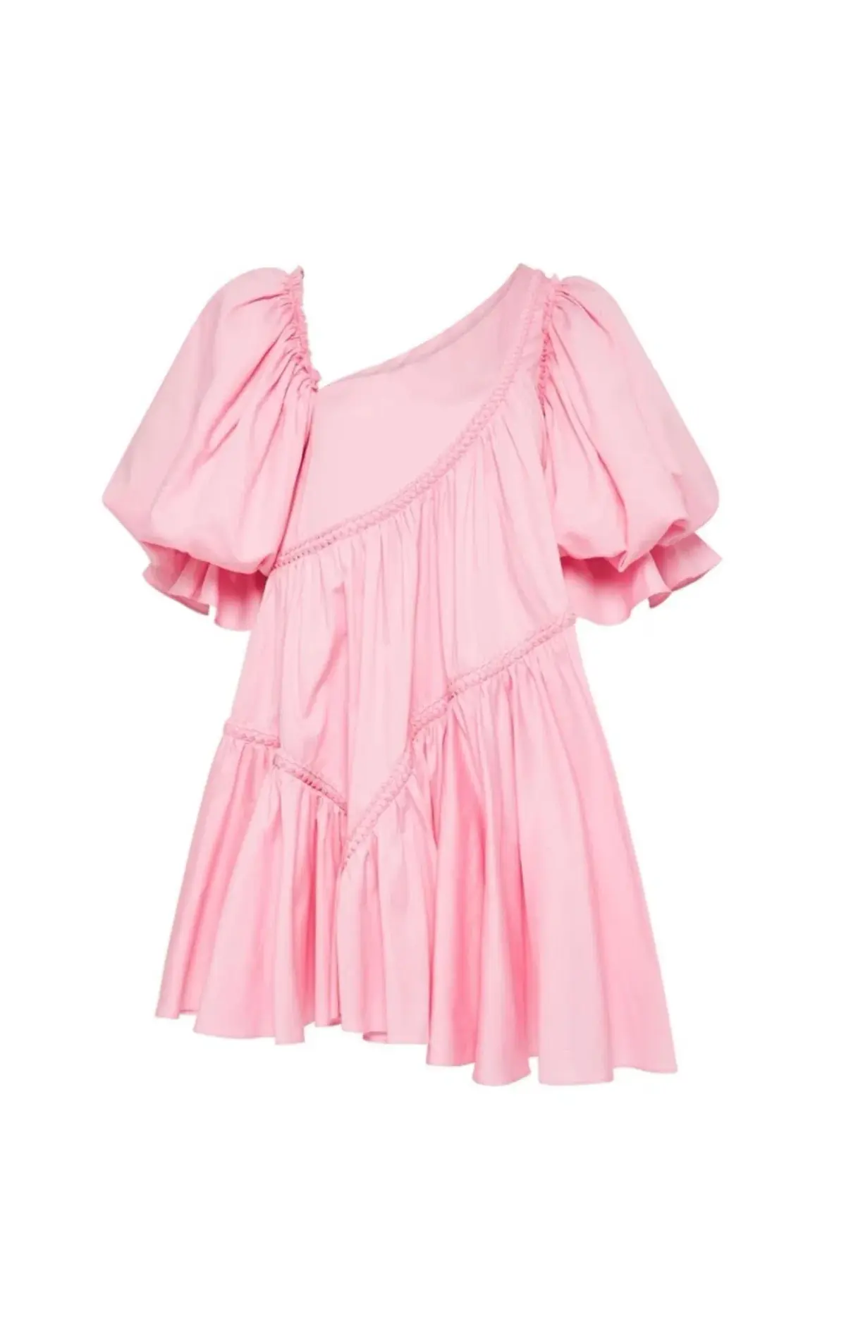 Aje Casabianca Braided  Asymmetric Puff Sleeve Mini Dress Size 8 - Image 3