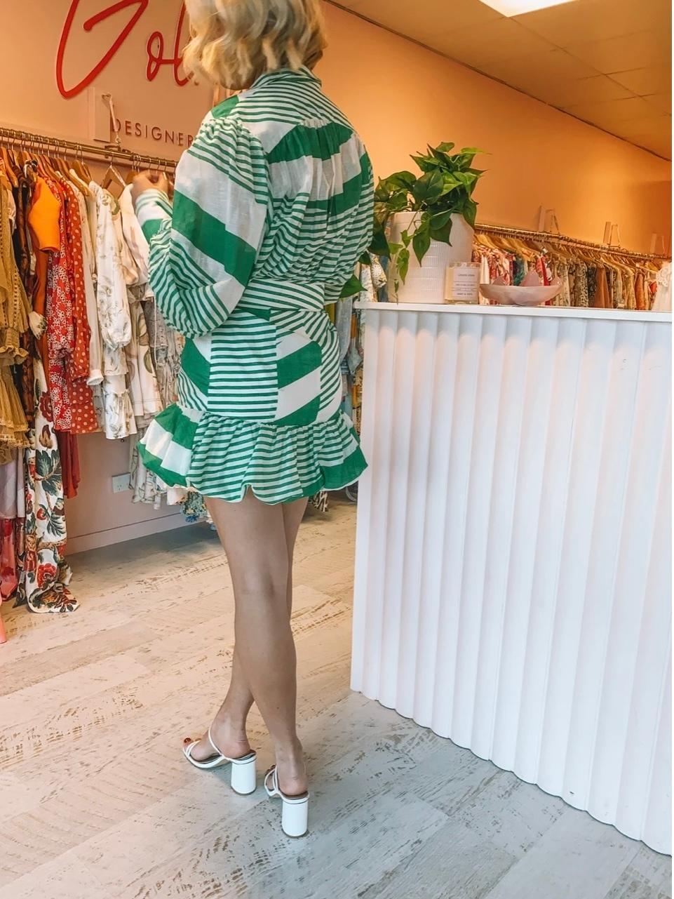 Mackenzie Mode Seeing Stars Mini Dress Green Size 10 - Image 5