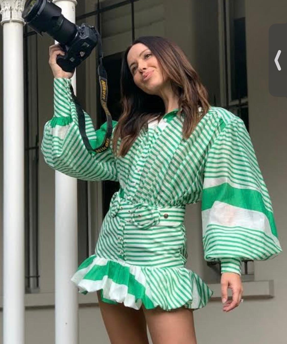 Mackenzie Mode Seeing Stars Mini Dress Green Size 10 - Image 2
