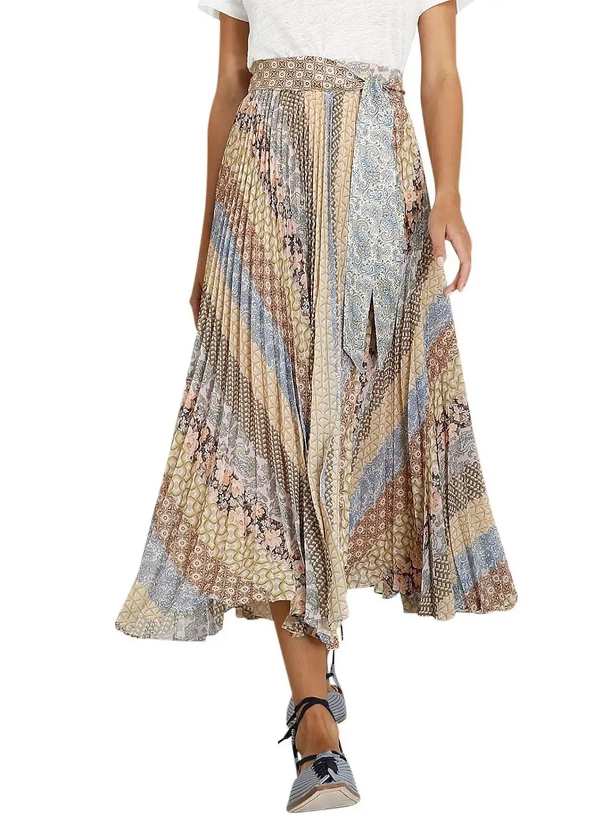Zimmermann Sunray Skirt Tiled Stripe Size 2 / Au 12 - Image 4