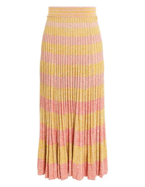 Zimmermann Postcard Knit Polo Shirt and Skirt Set Print Size 12 for rent on The Volte - main image