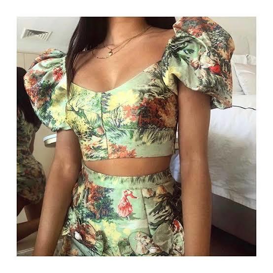 Alice McCall Voodoo Sky Crop Top and Mini Skirt Set Print Size 8 - Image 2