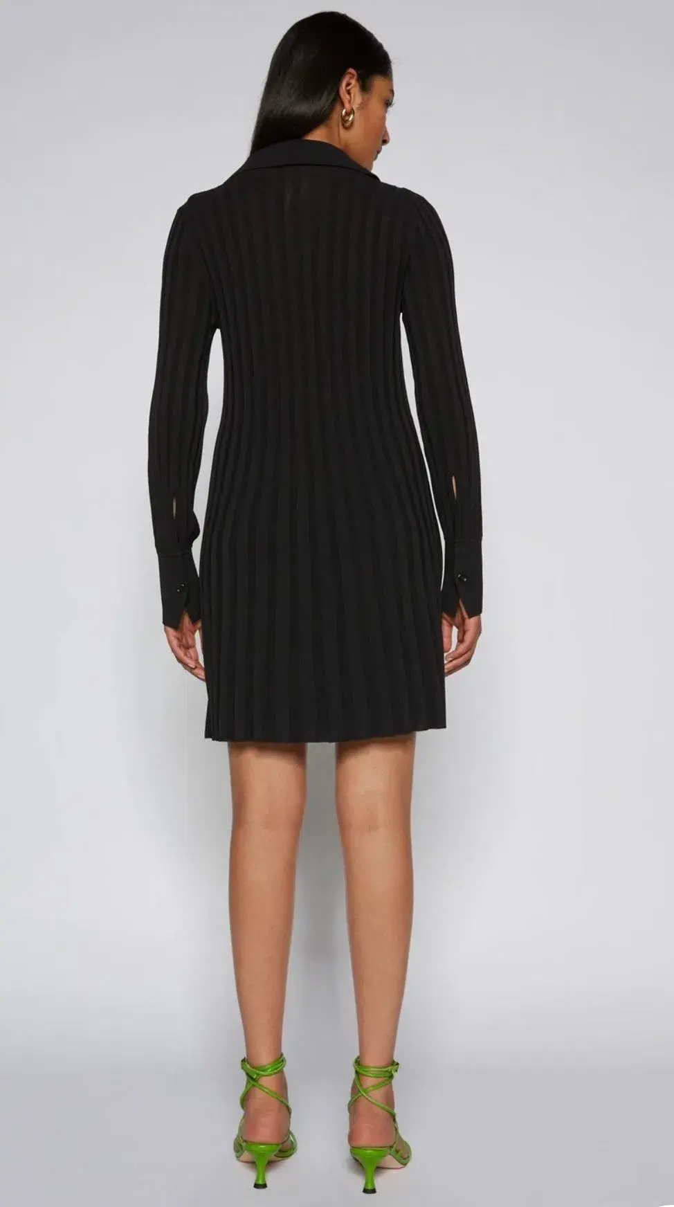 Scanlan Theodore  Pleated Rib Mini Dress Black Size XS / Au 6 - Image 2