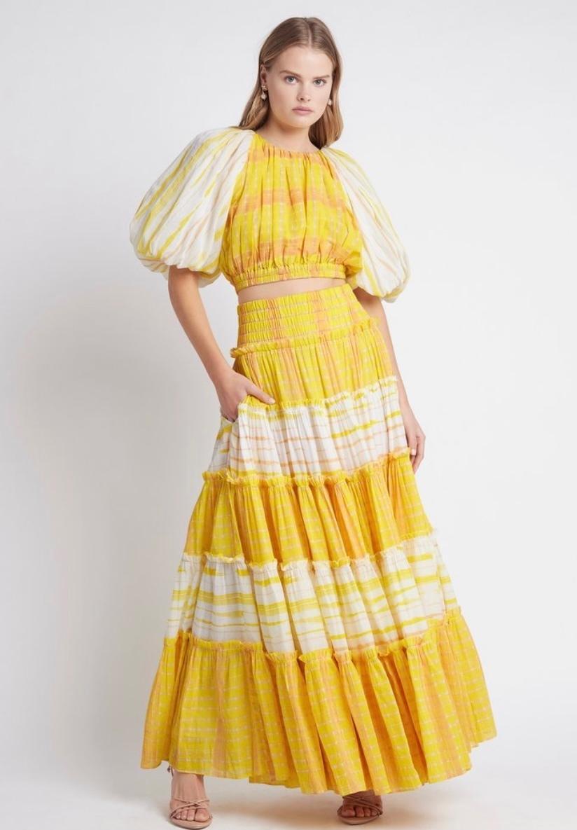 Aje Wilderness Tiered Cotton Maxi Skirt Size 8  - Image 2