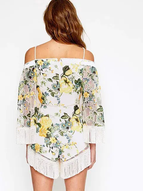 Alice McCall Le Fleur Playsuit Yellow Floral Size 6 - Image 2