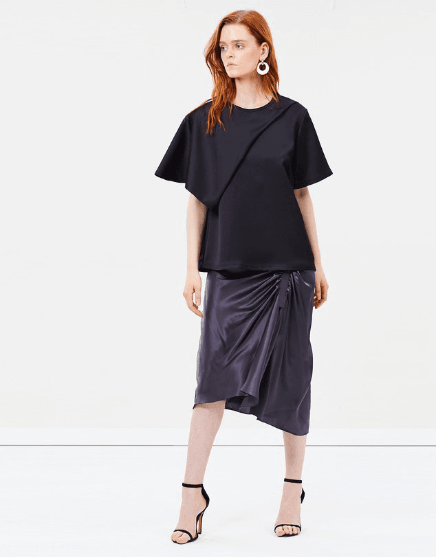 Christopher Esber Incline Taped Gathered Skirt Black Size 8 - Image 1