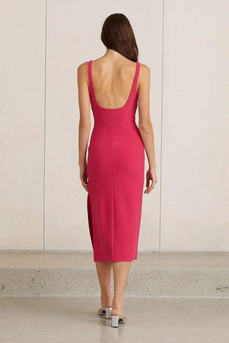 Bec and Bridge Valentine Midi Dress Pink Size 8 - Image 3