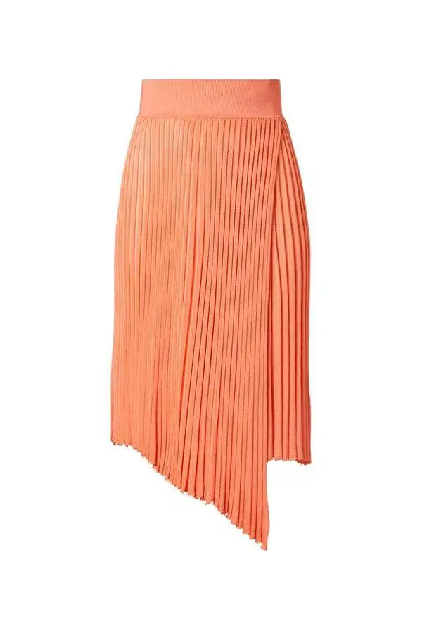 Scanlan Theodore Gloss Knit Sweater and Pleated Skirt Set Orange Size 6 - Image 7