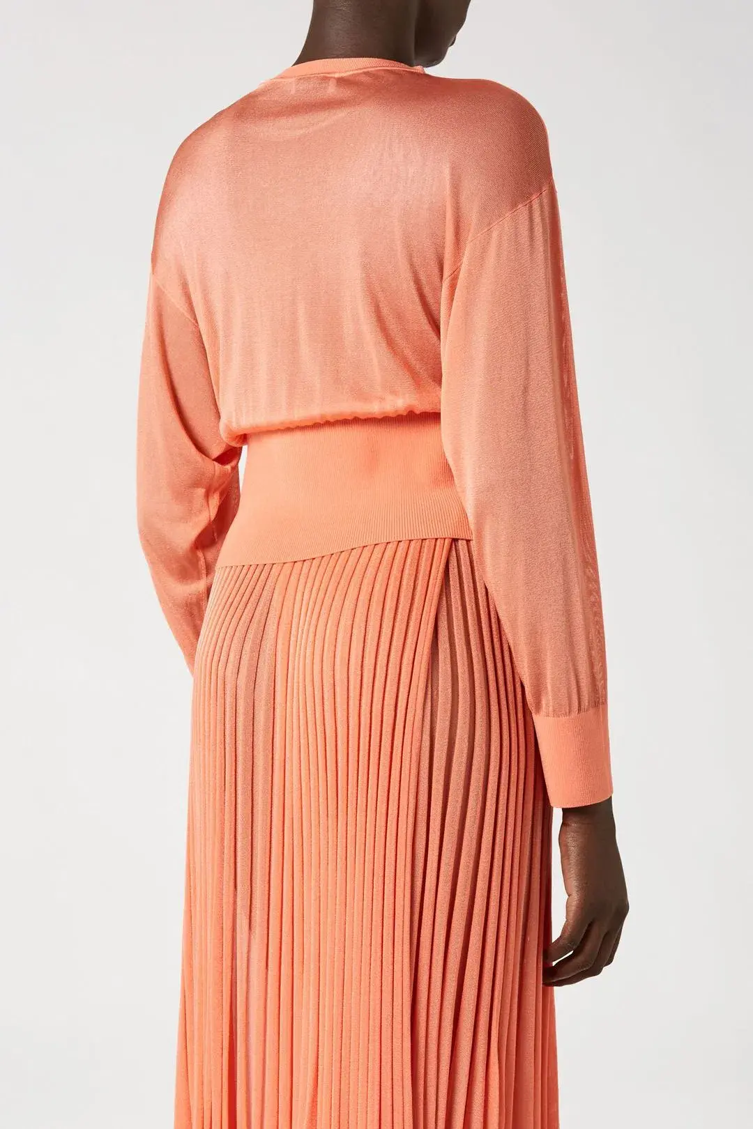 Scanlan Theodore Gloss Knit Sweater and Pleated Skirt Set Orange Size 6 - Image 2