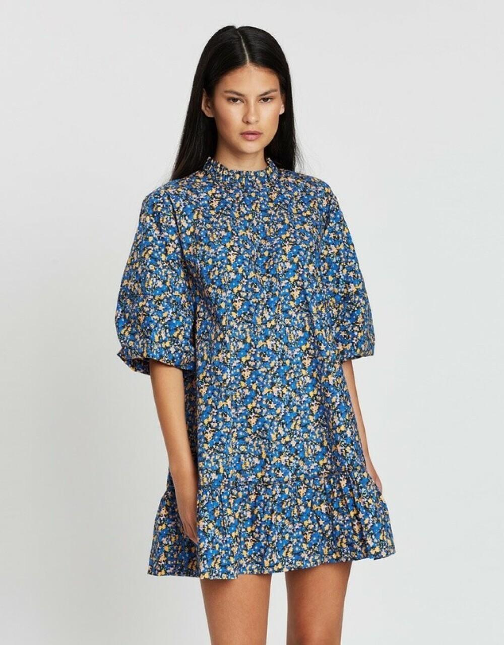Camilla and Marc - Majella Mini Shirt Dress Floral Blue Size 6 - Image 1
