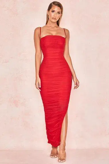 House of CB Fornarina Midi Dress Red Size 8 - Image 1