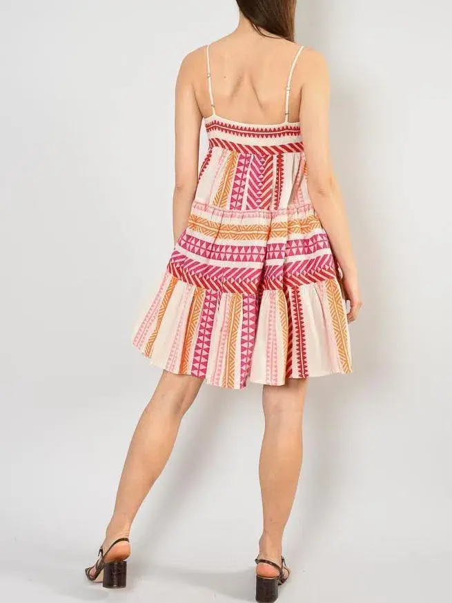 Devotion Twins Boho Mini Dress Multi Size 10 - Image 2