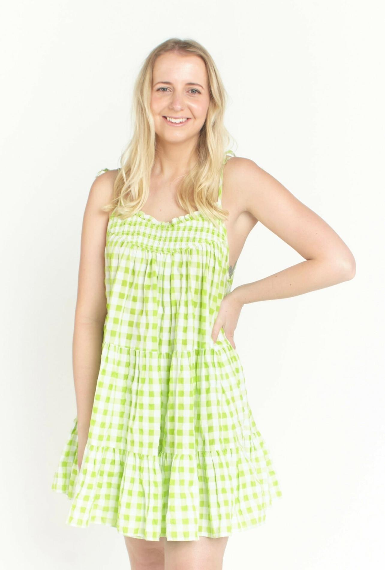 Steele Alfie Lime Dress Print Size M - Image 2