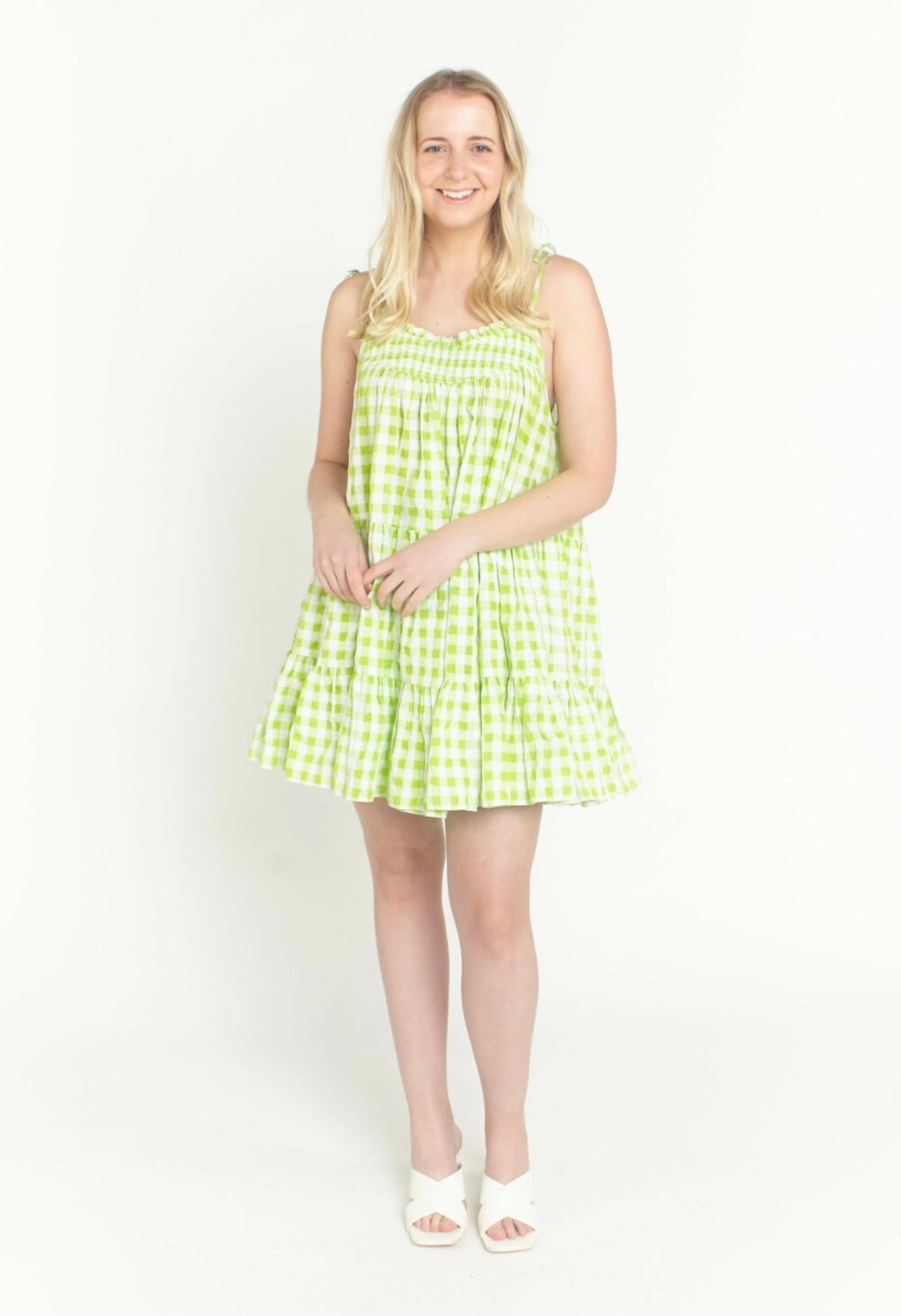 Steele Alfie Lime Dress Print Size M - Image 1