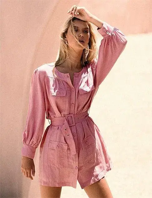 Steele Geneva Detailed Button Up Dress Pink Size L - Image 4
