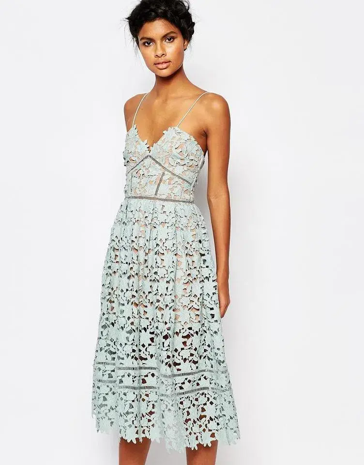 Self Portrait Azaela Midi Dress Mint Size 8 - Image 1