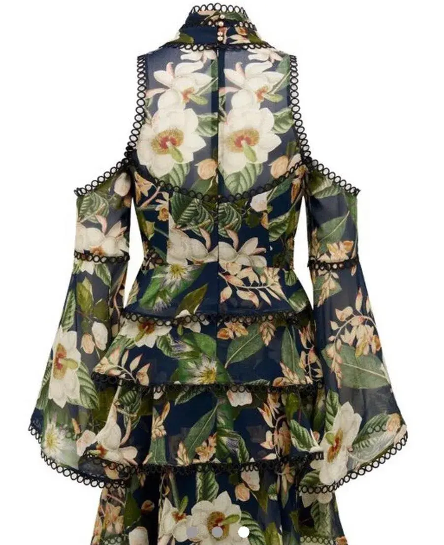 Thurley Vianna Dress Green Print Size 12 - Image 2