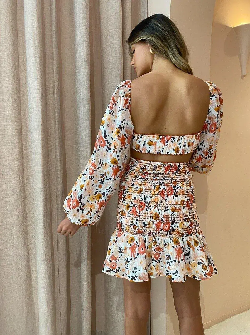 New Romantics Long Sleeve Mini Dress Print Size 6 for rent on The Volte - main image