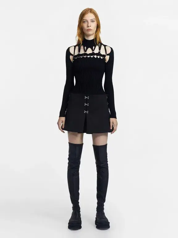Dion Lee Accordian A-line Mini Skirt Black Size AU 8 - Image 1