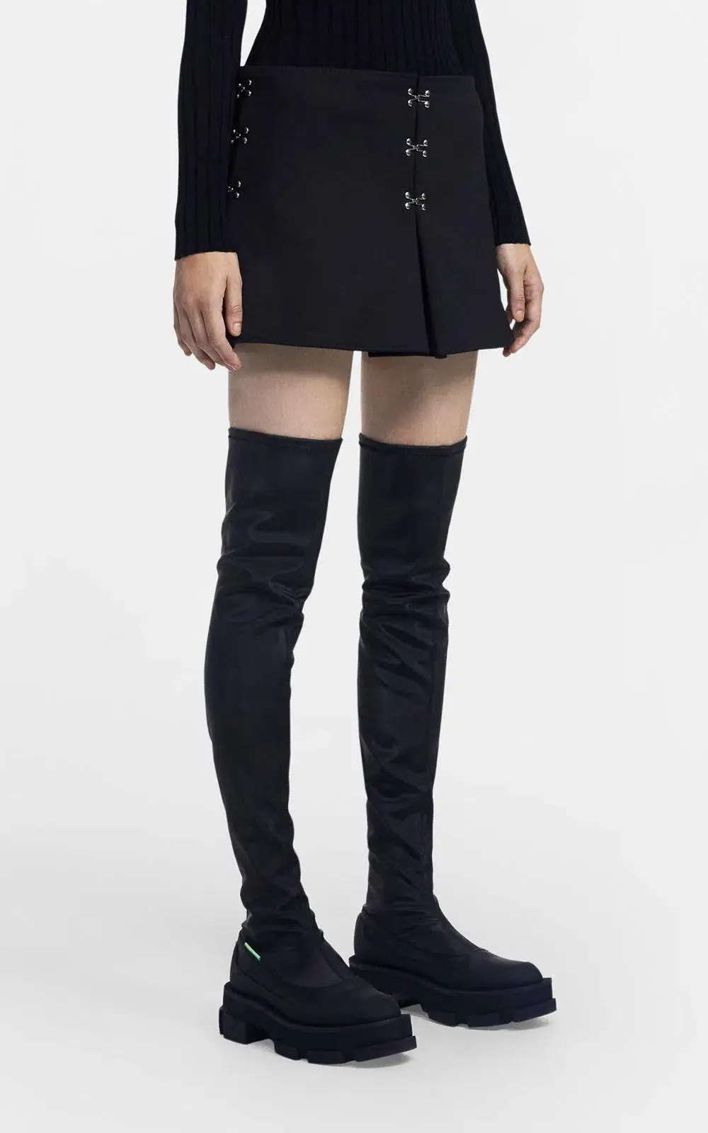 Dion Lee Accordian A-line Mini Skirt Black Size AU 8 - Image 2