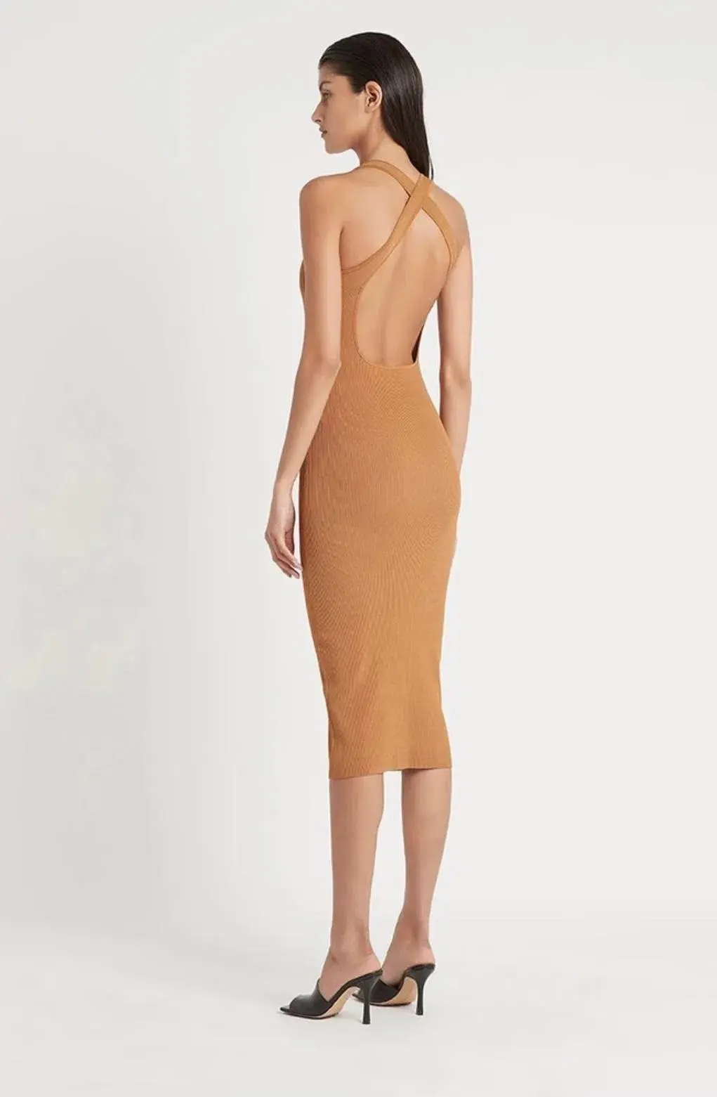 Sir the Label Jasper Cut Out Dress Camel Size AU 10  - Image 2