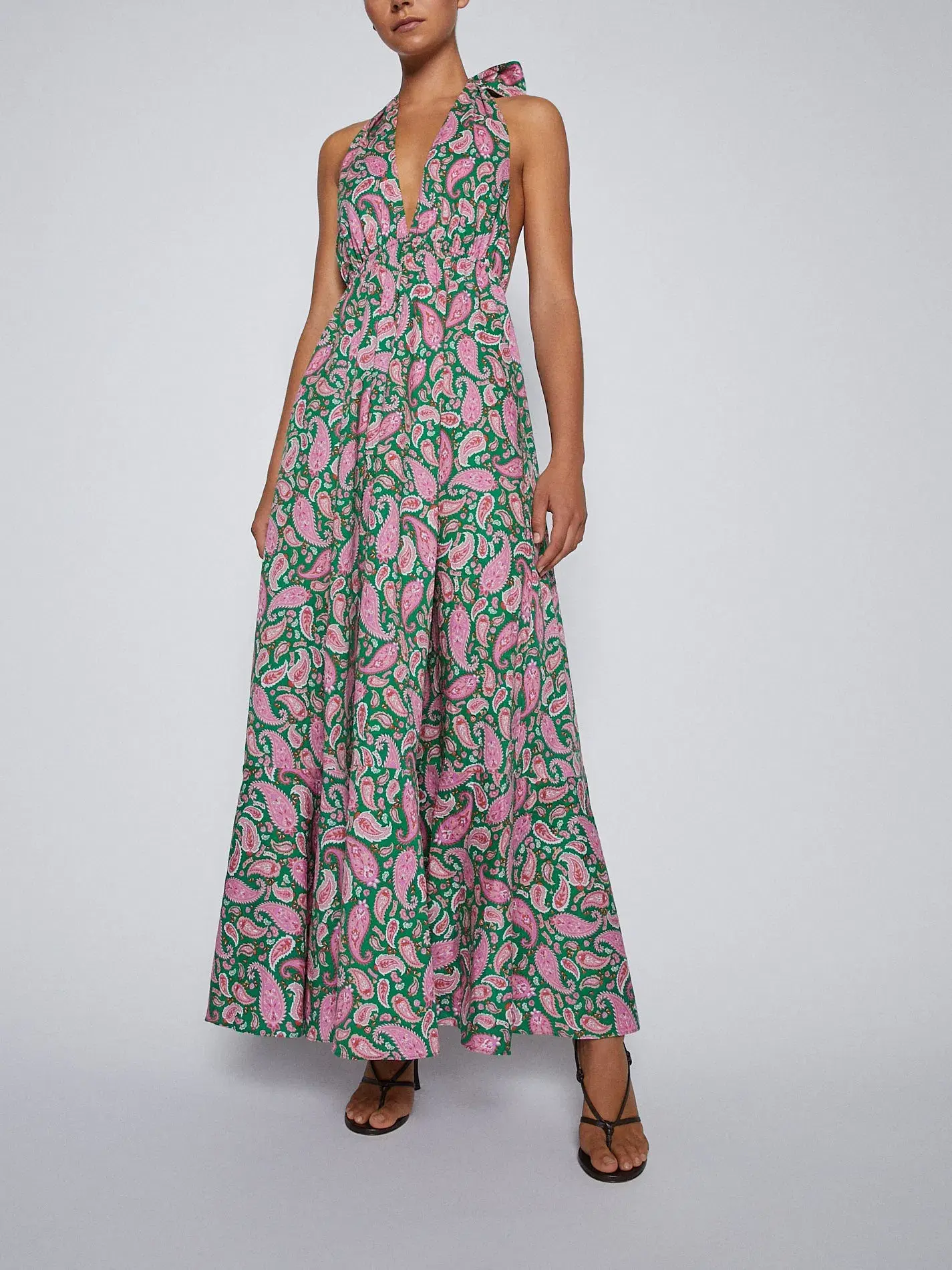 Scanlan Theodore Cotton Paisley Halter Dress Print Size 6 - Image 1