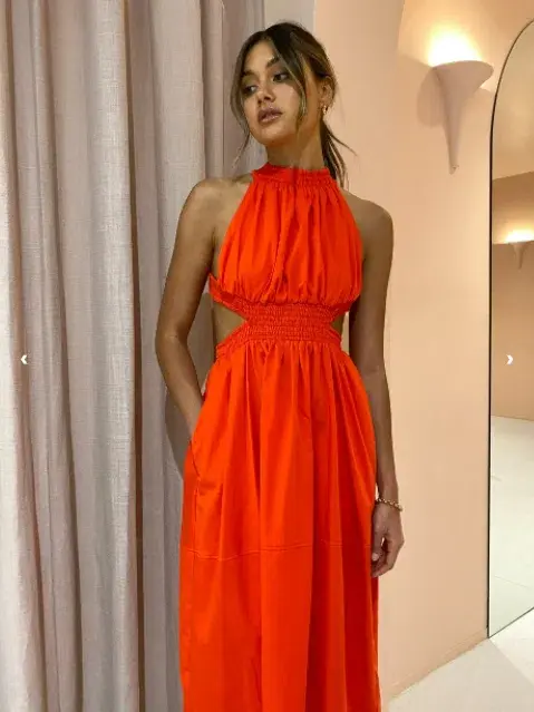 Camilla and Marc Pollina Sleeveless Midi Dress Red Size 8 for rent on The Volte - main image